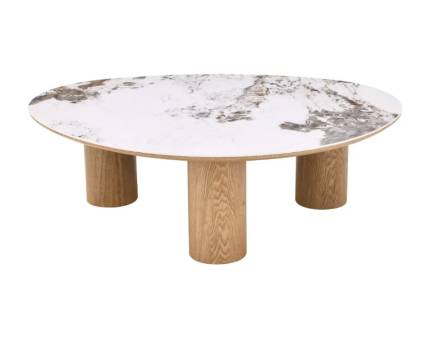 Masuta ADELIS OAK din MDF si ceramica PANDORO WHITE 110x80xH35cm