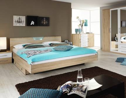 VALENCE EXTRA Cadru pat + 2 noptiere