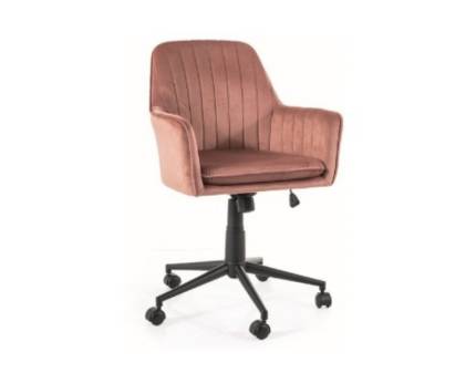 Scaun de birou reglabil pe inaltime, rotativ Q-886 VELVET soft pink