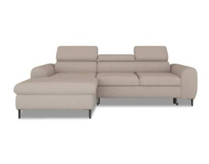 Coltar extensibil RAYO S cu lada pentru depozitare, tetiere reglabile, personalizabil 258x163cm
