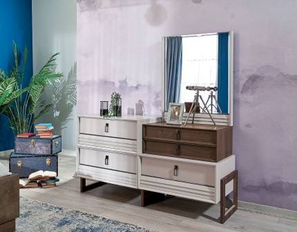 Comoda cu 5 sertare si oglinda MIRAGE premium cu design luxury