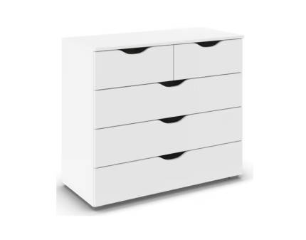 Comoda VALEO cu 5 sertare pentru depozitare, alb alpin 80x42x81cm 
