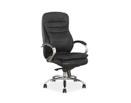 Scaun de birou directorial reglabil pe inaltime, rotativ, cu mecanism TILT si multiblock Q-154 piele naturala black