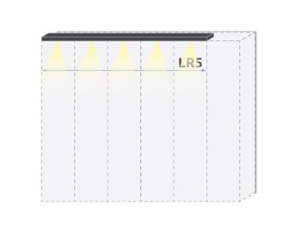 Cornisa passepartout cu LED pentru dulapul cu 5 usi PIANO BEIGE 227x17.3x2.5cm bej lucios  