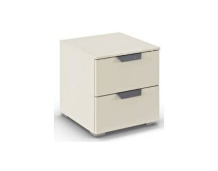 Noptiera cu 2 sertare ADITIO 40x42x42cm champagne, maner gri metalic