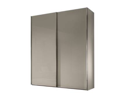 Dulap cu 2 usi glisante 113x222x68cm sand/ sticla sand, maner crom model 3 SINFONIE PLUS 