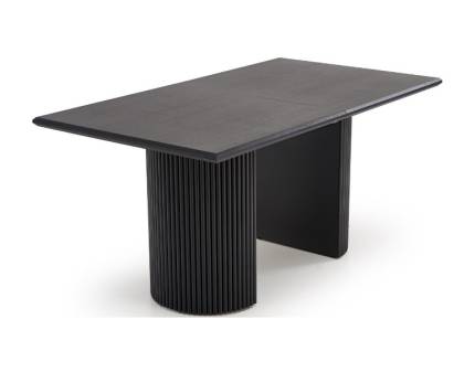Masa extensibila BOLERO din MDF cu furnir natural stejar negru, otel vopsit negru 160-250x90xH78cm