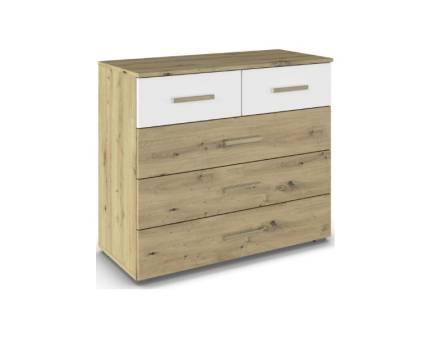Comoda cu 5 sertare MOSBACH 80x81x42cm stejar Artisan/ alb alpin