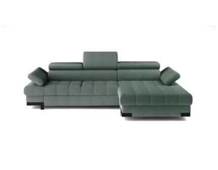 Coltar extensibil SELVA MINI cu lada pentru depozitare, tetiere reglabile, personalizabil 270x173cm