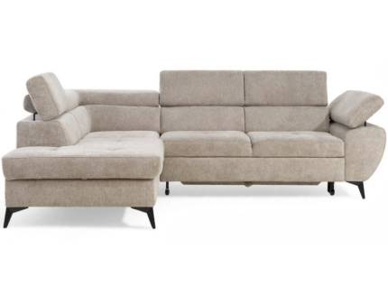 Coltar extensibil FLORIS cu lada pentru depozitare, tetiere reglabile, cotiera reglabila, personalizabil 256x200m