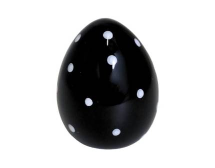 Ou mare negru cu buline albe din ceramica