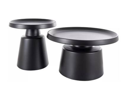Set 2 masute RODOS BLACK din metal negru 50xH48cm / 70xH39cm