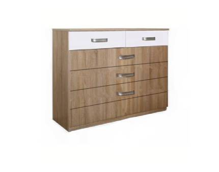 Comoda cu 6 sertare GANDRA 100x86x37cm sanremo/ alb alpin 