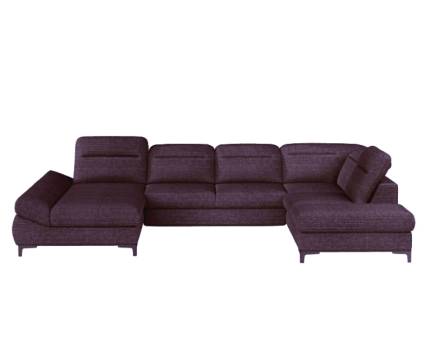 Coltar extensibil TIMOLA XL material textil gri, cu lada pentru depozitare, tetiere reglabile 215x348x175cm