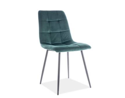 Scaun tapitat MILA VELVET catifea green 45x53xH86cm, picioare negre