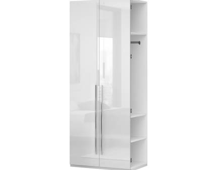 Extensie dulap cu 2 usi cu balamale PIANO WHITE 90x224x56cm alb lucios, maner crom