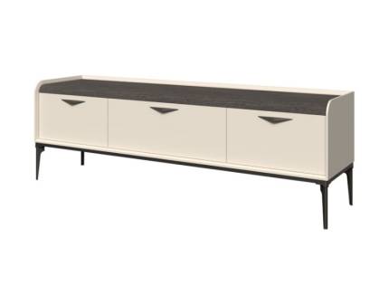 Comoda TV cu sertare SOFFY 201x66x50cm Pepper White/ Stejar Melinga 