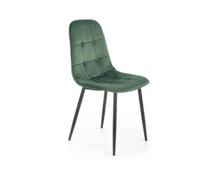 Scaun tapitat K417 catifea green 45x56xH87cm, picioare negre
