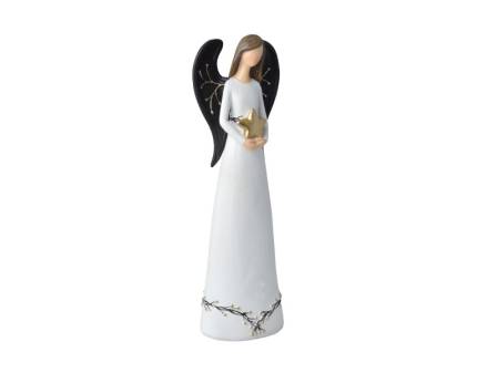 Inger din ceramica alb/ negru cu stea varianta 3/3 