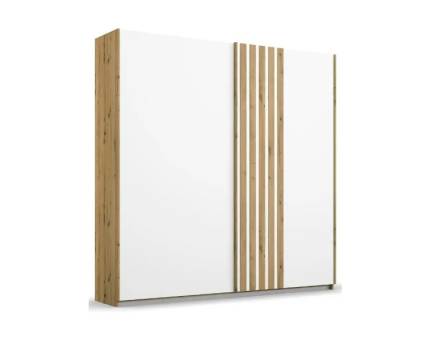 Dulap cu usi glisante MOSBACH 181x210x62cm stejar Artisan/ alb alpin, maner stejar