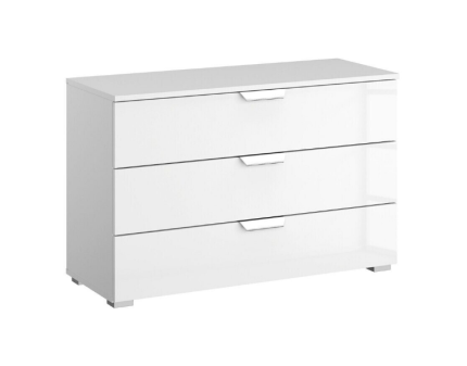 Comoda cu 3 sertare ADITIO 80x61x42cm alb alpin/ alb lucios 