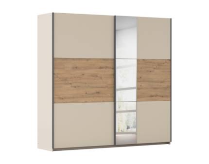 Dulap SAJO 218x210x59cm champagne/ stejar Artisan - oglinda 