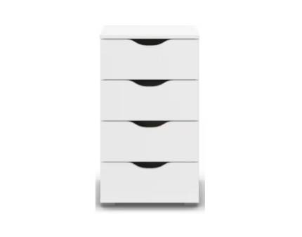Comoda VALEO cu 4 sertare pentru depozitare, alb alpin 40x42x81cm 