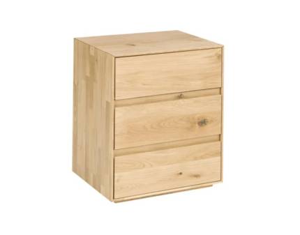 Noptiera din lemn masiv cu 3 sertare ROVIGO 40x58x50cm stejar natural