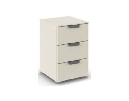 Noptiera cu 3 sertare ADITIO 40x42x61cm champagne, maner gri metalic 