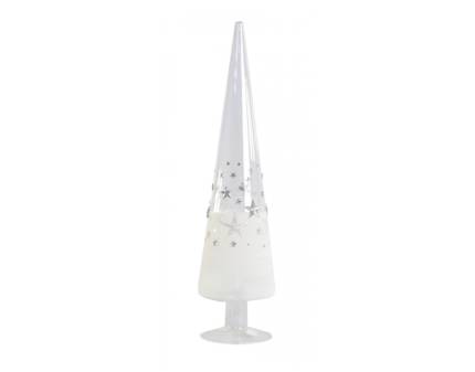 Decoratiune brad alb 8.5x8.5x35cm