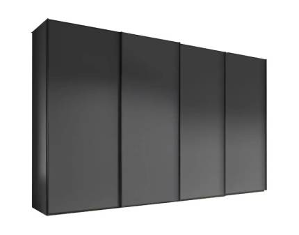 Dulap cu 4 usi glisante 400x222x68cm grafit mat, maner grafit model 1 SINFONIE PLUS