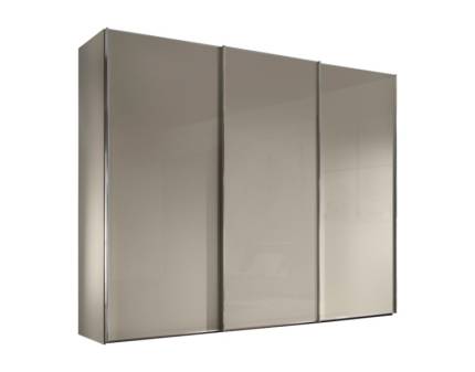 Dulap cu 3 usi glisante 249x200x68cm sand/ sticla sand, maner crom model 3 SINFONIE PLUS 