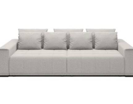 Big sofa extensibila MOTTA cu lada pentru depozitare, extensie individuala, textil crem 278x130cm