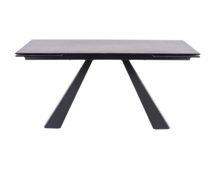 Masa extensibila SALVADORE CERAMIC din cramica cu efect de marmura gri, metal negru 180-260x90xH76cm