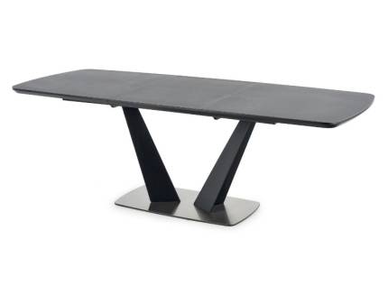 Masa extensibila FANGOR din MDF gri inchis, metal negru 160-220x90xH76cm