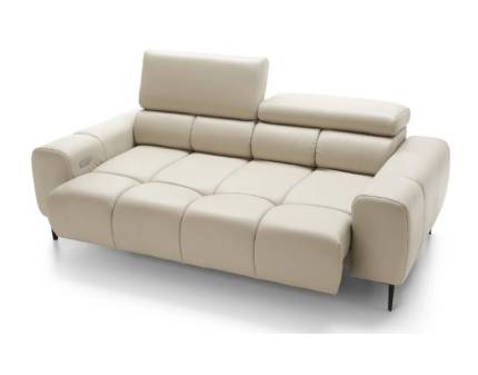 Canapea 3 locuri cu reglaj electric PLAZA cu tetiere reglabile, personalizabila 212x105cm