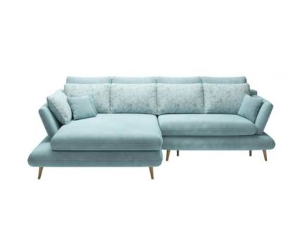 Coltar extensibil MONTE cu lada pentru depozitare, albastru inchis/ cappuccino 283x181cm