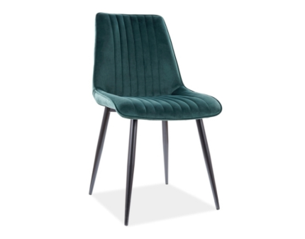 Scaun tapitat KIM VELVET catifea green 47x60xH88cm, picioare negre
