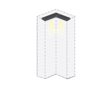 Cornisa passepartout cu LED pentru dulapul de colt PIANO BEIGE bej lucios 