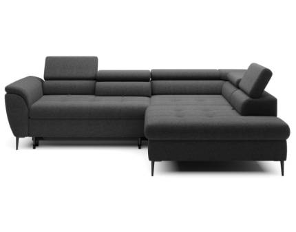 Coltar extensibil TEMPO cu lada pentru depozitare, tetiere reglabile, spatar reglabil, personalizabil 289x218cm