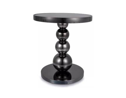 Masuta RIMA din sticla neagra, metal negru lucios 50xH56cm