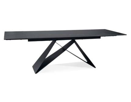 Masa extensibila WESTIN CERAMIC BLACK din ceramica italiana Sahara Noir negru, metal negru 160-240x90xH77cm