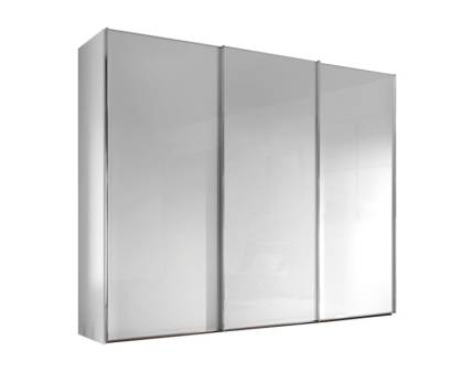 Dulap cu 3 usi glisante 249x222x68cm alb/ sticla alba, maner crom model 3 SINFONIE PLUS 