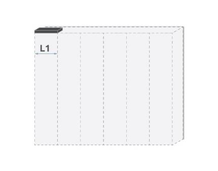 Cornisa passepartout pentru dulapul cu 1 usa PIANO BEIGE 47x17.3x2.5cm bej lucios