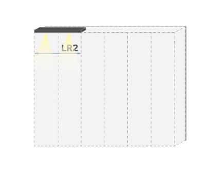 Cornisa passepartout cu LED pentru dulapul cu 2 usi PIANO BEIGE 92x17.3x2.5cm bej lucios