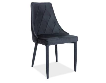 Scaun tapitat TRIX VELVET catifea black 49x59xH89cm, picioare tapitate