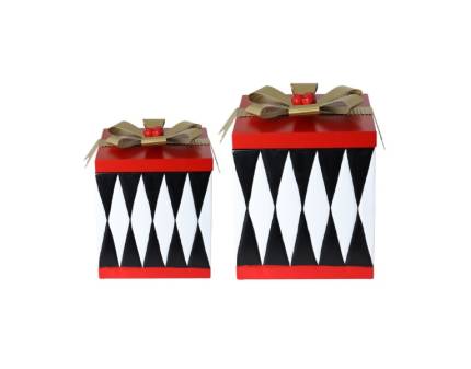 Set 2 cutii de cadou metalice