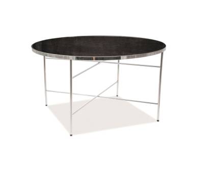 Masuta IBIZA B SILVER din sticla cu efect de marmura neagra metal crom 80xH45cm