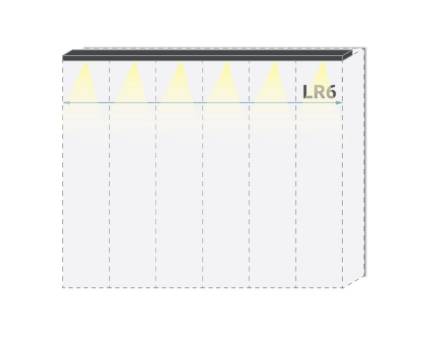 Cornisa passepartout cu LED pentru dulapul cu 6 usi PIANO BEIGE 272x17.3x2.5cm bej lucios