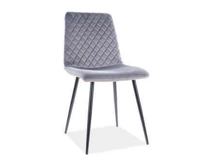 Scaun tapitat IRYS VELVET catifea grey 46x53xH84cm, picioare negre